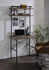 Ensata Rustic Oak & Black Finish Writing Desk