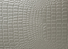 Modern Champagne Crocodile Skin Finish Upholstered 1pc Full Size LED Panel Bed Faux Diamond Tufted Bedroom Furniture