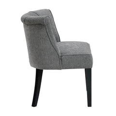 Foam Cushion Seat 1pc Accent Chair Curved Back Charcoal Fabric Upholstered Espresso Finish Legs Modern Home Furniture