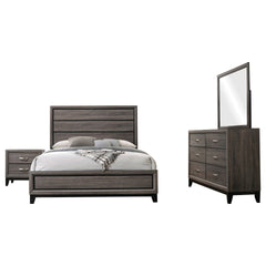 Carina Grey Oak and Black 4-piece Queen Panel Bedroom Set