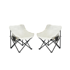 2PCS Outdoor Camping Chairs Folding/Portable, Carry Bag ,Beige