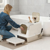 Cat Litter Box, Enclosed Cat Litter Box with Scoop, Deodorizer Bag