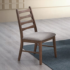 Walnut Finish Dining Chairs Set of 2, Upholstered Seat Durable Solid Wood Modern Dining Furniture