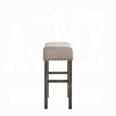 Contemporary Counter Height Stools Set of 2 Cushion Seat Classic Gray Finish Wooden Dining Furniture