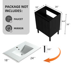 24 Inch Bathroom Vanity without Sink