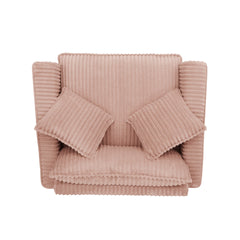Lazy sofa chair, comfortable single-person sofa chair, with a backrest and soft seat cushion, having armrests on both sides, suitable for living room and bedroom - Pink