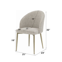 Cora Champagne Fabric Side Chair (Set of 2)