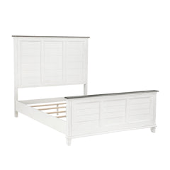 Classic Antique White Finish Queen Bed Farmhouse Style 1pc Bedroom Furniture Two-Tone Finish