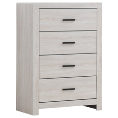 Geary Coastal White Rectangular 4-Drawer Chest