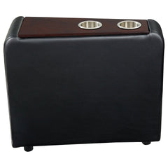 Nseluka Black Upholstered Home Theater Storage Wedge Console