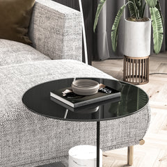 20" Inch Round Tempered Glass Table Top Black Glass 1/4" Inch Thick Round Polished Edge(old SKU:W1265118636)