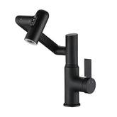 Bathroom Sink Faucet with Spray Function, Temperature Display, Anti-Slip Switch, Hot & Cold Controls, and 360° Swivel Spout