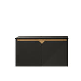 RUBEN 30" Wall-Mounted Black Plywood Cabinet and Black Sintered Stone Countertop, NO Basin, NO Faucet and Sink Cover