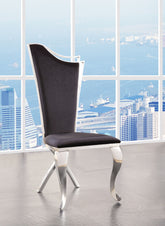 Black and Stainless Steel Side Chair with X-Shaped Back Leg (Set of 2)