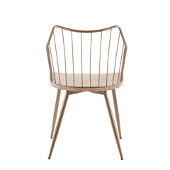 Winston Farmhouse Chair in Antique Copper Metal and White Washed Wood by LumiSource