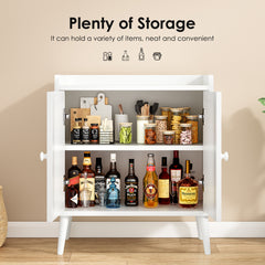Sideboard Buffet Cabinet with Storage, Bar Liquor Cabinet with Rattan Decorated Doors, Credenza Console Tablefor Dining Room, Living Room,Hallway