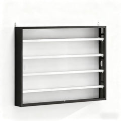 Black Wall-Mounted Display Case with Large Capacity,Clear Door for a Stunning Collectible Showcase