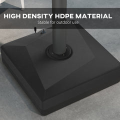Outsunny 330 lbs. Fillable Umbrella Base for 84D-110V02 Model Umbrella, Heavy Duty Cantilever Umbrella Stand with Lift Wheel, Adjustable Foot Pads, and Cross Base, Black