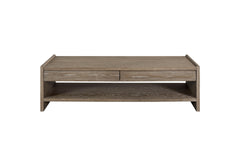Wood Top 2 Drawer Cocktail Table - Cocoa