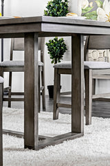 Dining Room 7pc Counter Height Dining Set Gray Counter Height Table 6x Chairs Padded Fabric Cushion