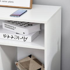 HOMCOM Printer Stand Home Office Mobile Cabinet Organizer Desktop with Caster Wheels, 2 Locking Breaks and Drawer, White
