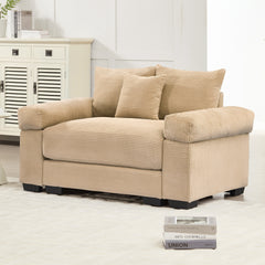 54.3" Oversized Cloud Modular Sectional Couch,Extra-Thick Armrests Good Resilience Cushions Ergonomic Design Premium Soft Corduroy Fabric,Easy Assembly For Living Rooms Study,Camel