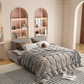 73.2" Queen Pull Out Sofa Bed,3-in-1 Convertible Sleeper Sofa,Multi-Functional Velvet Loveseat Bed,Grey(Old Sku:W1885S00051/W1885S00121/W1885S00229)