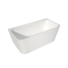 59" Stand Alone Tub Acrylic Rectangular Free Standing Soaking Bath tub (White)