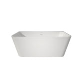 59" Stand Alone Tub Acrylic Rectangular Free Standing Soaking Bath tub (White)