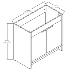 36" Freestanding Bathroom Vanity & 2 Soft-Close Cabinet Doors ((KD-PACKING),Only Vanity without Top-BVB02436IMO