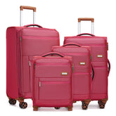 Luggage Sets 4 Piece, Softsied Suitcases with Spinner Wheels, Rose Red