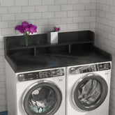 Washer Dryer Countertop with Non-slip Pads, Laundry Wood Shelf Topper with Edge, 54" Width x 27.5" Depth Double Layer Organizer for Washer and Dryer Laundry Hamper Counter Storage Organization (BLACK)