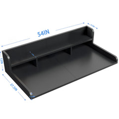 Washer Dryer Countertop with Non-slip Pads, Laundry Wood Shelf Topper with Edge, 54" Width x 27.5" Depth Double Layer Organizer for Washer and Dryer Laundry Hamper Counter Storage Organization (BLACK)
