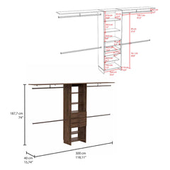 Closet System Pittsburg, Bedroom, Dark Walnut