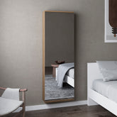 Wall Mounted Shoe Rack With Mirror Chimg, Bedroom, Macadamia