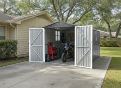 Motorcycle Outdoor Storage Shed With Window ,without tracks and fixtures ,Grey+White