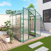 Newly marketed Gain height windproofaluminum greenhouse 6x6 FT Polycarbonate Greenhouse Raised Base and Anchor Aluminum Heavy Duty Walk-in Greenhouses for Outdoor Backyard in All Season
