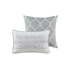 6 Piece Cotton Comforter Set Grey Queen