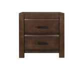 Espresso Finish Two Drawers Nightstand 1pc Contemporary Bold Framing Wooden Bedroom Furniture