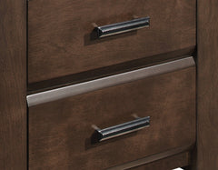 Espresso Finish Two Drawers Nightstand 1pc Contemporary Bold Framing Wooden Bedroom Furniture