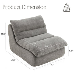 Upholstered Accent Sofa, Modern Armchair with Soft Cushioned Seat, Stylish Sofa for Living Room, Bedroom, or Office
