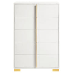 Medici White 5-drawer Chest