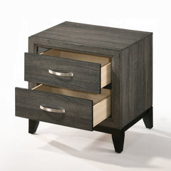 Transitional Gray Finish Nightstand of 2-Drawers Wooden Bedroom Furniture 1pc