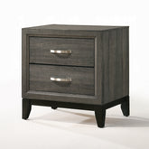 Transitional Gray Finish Nightstand of 2-Drawers Wooden Bedroom Furniture 1pc