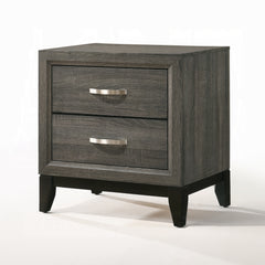 Transitional Gray Finish Nightstand of 2-Drawers Wooden Bedroom Furniture 1pc
