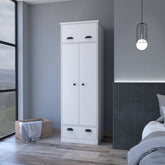 Linch Armoire with Hinged Drawer, Double Door Cabinet and 1-Drawer