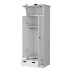 Linch Armoire with Hinged Drawer, Double Door Cabinet and 1-Drawer