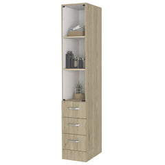 Preston Linen Cabinet, Three Shelves, Four Drawers