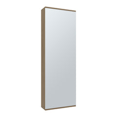 FM FURNITURE Queen Creek Shoe Rack with Mirror and One Door, Natural Oak
