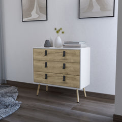 Kimball 3-drawer Dresser, Modern Chic Storage with Wooden Legs